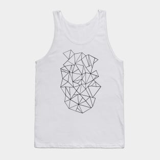 Abstraction Outline Black on White Tank Top